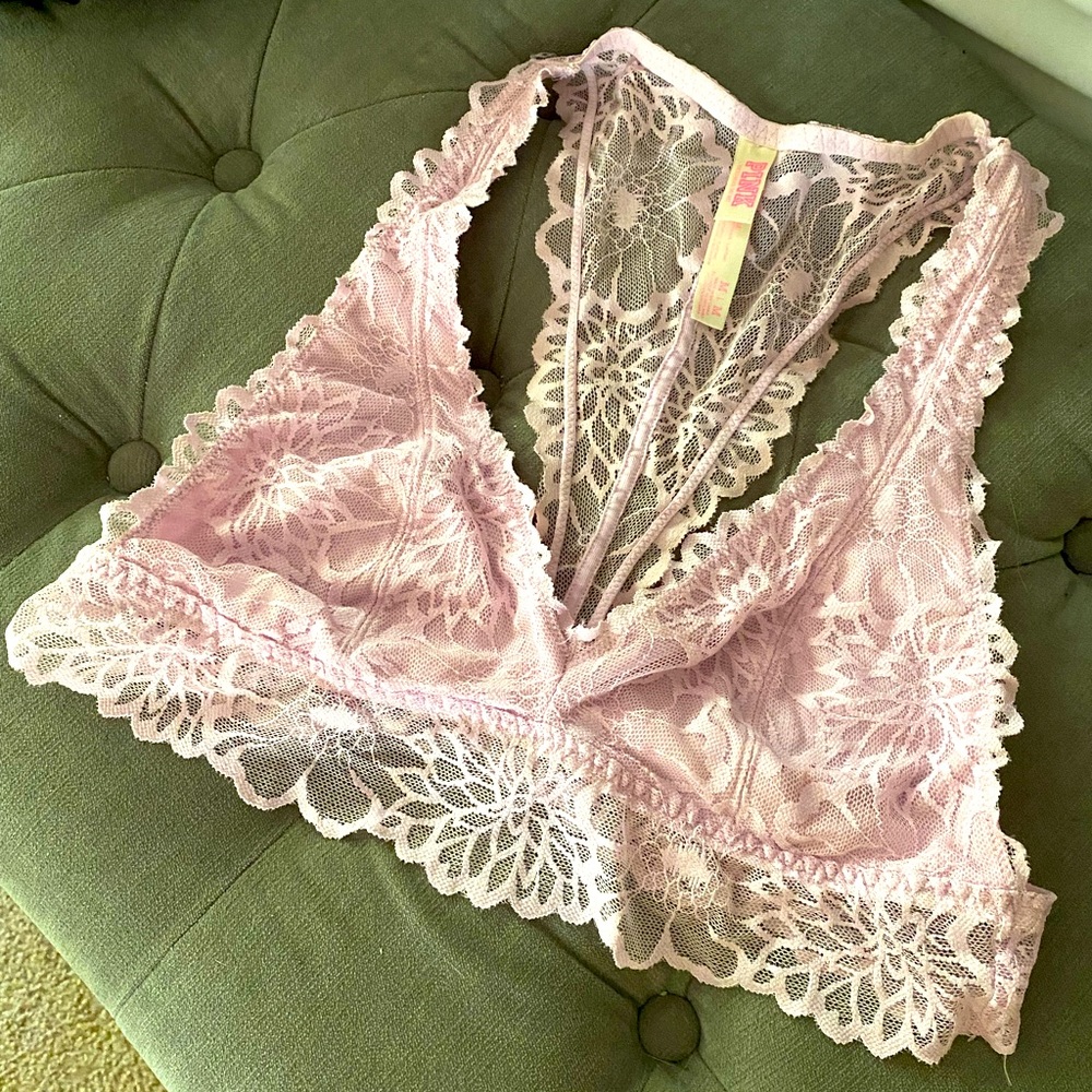 Victoria’s Secret PINK lavender lace bralett size Medium